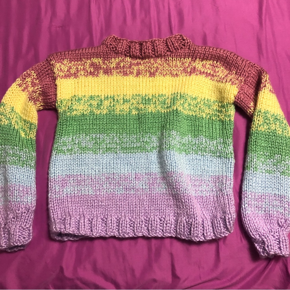 Hand Knit Girls Sweater